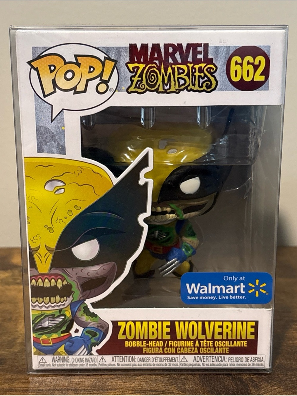 Funko Pop! Marvel Zombie Wolverine #662  Walmart Exclusive w/ Protector